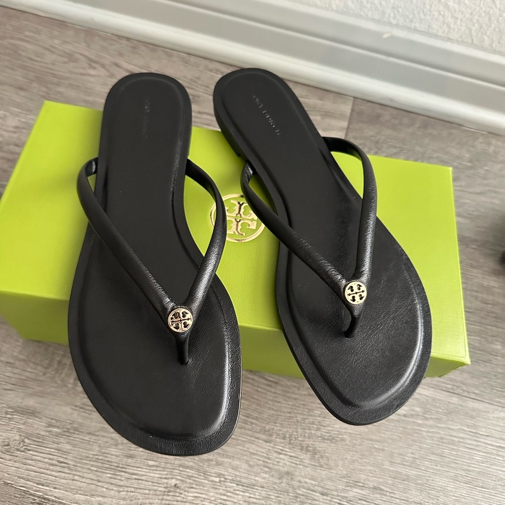Tory Burch Black Leather Sandals